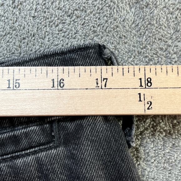 Lucky Legend Jeans Womens Size 12/31 Black Denim High Rise Wide Leg Raw Frayed - Picture 12 of 13